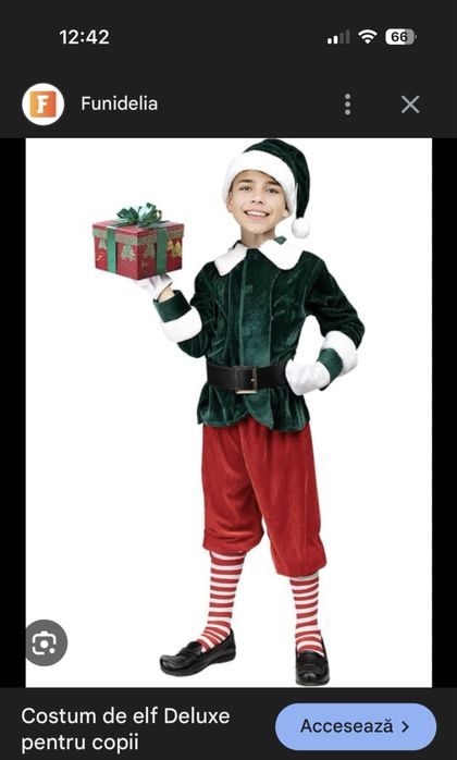 Costum pentru copii elf/spiridus
