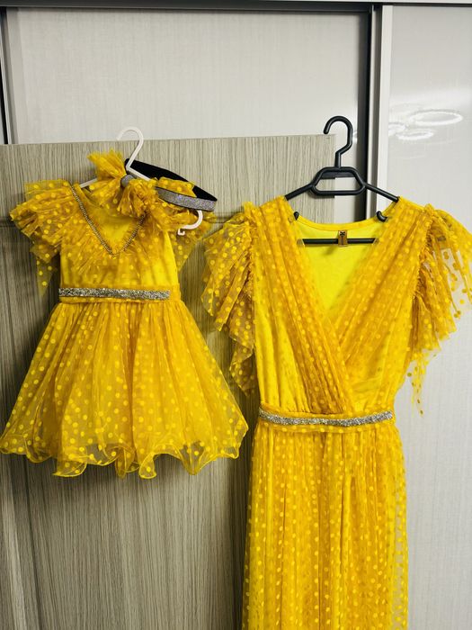 Set rochii ocazie mamă-fiică( mama M-L,fiică 1-3 ani)