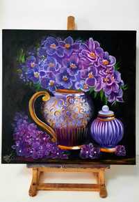 Vând tabloul „Buchet violet de bucurie”