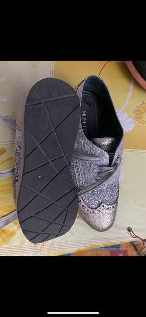 Pantofi Musette argintiu/auriu