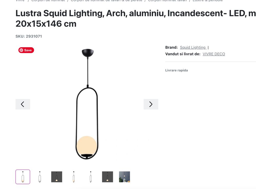 Lustra / plafoniera / pendul  Squid Lighting Arch si Ates