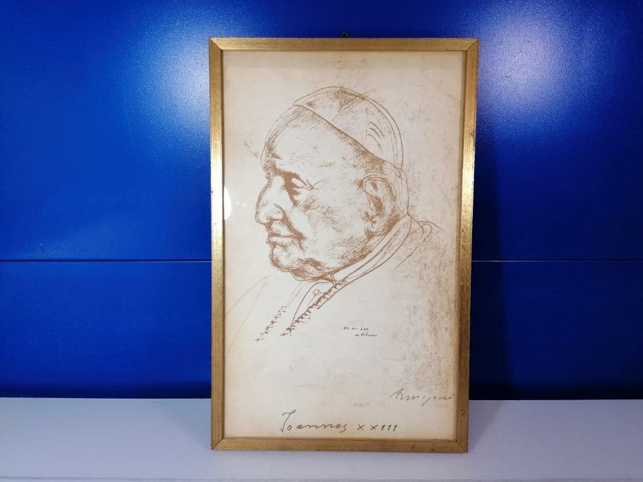 Tablou Papa Ioan al XXIII-lea , 36 x 22.8 cm ,print cu semnatura