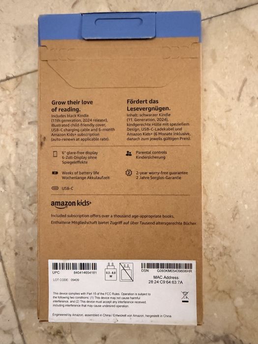 Amazon kindle kids gen 11 16gb cu husa inclusa originala albastra