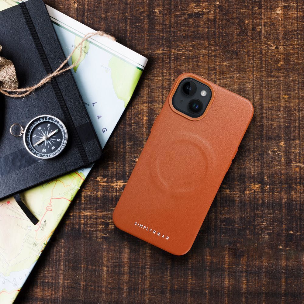 Roar Leather Mag Case за iPhone, кафяв