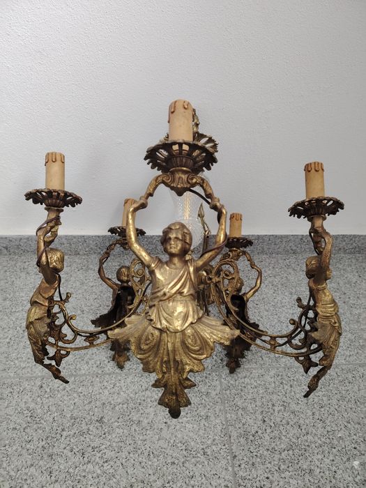 Superb candelabru din bronz masiv in stilul francez Empire cu 5 brațe