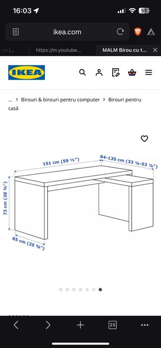 Birou Ikea model Malm
