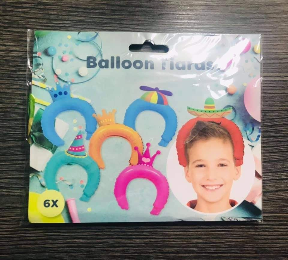 Комплект от 6 броя балони ,диадема за парти