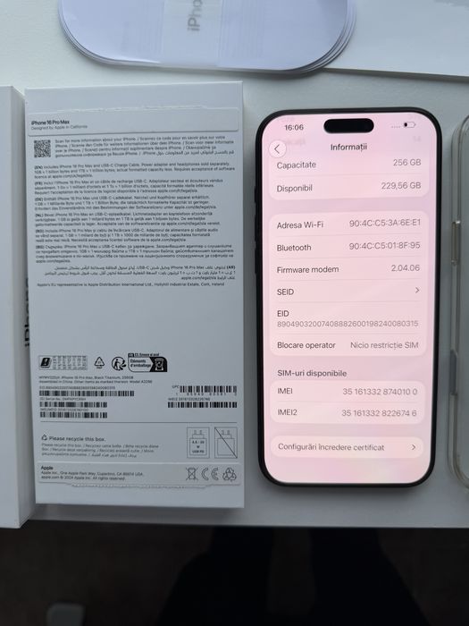 Vand iphon 16 pro max