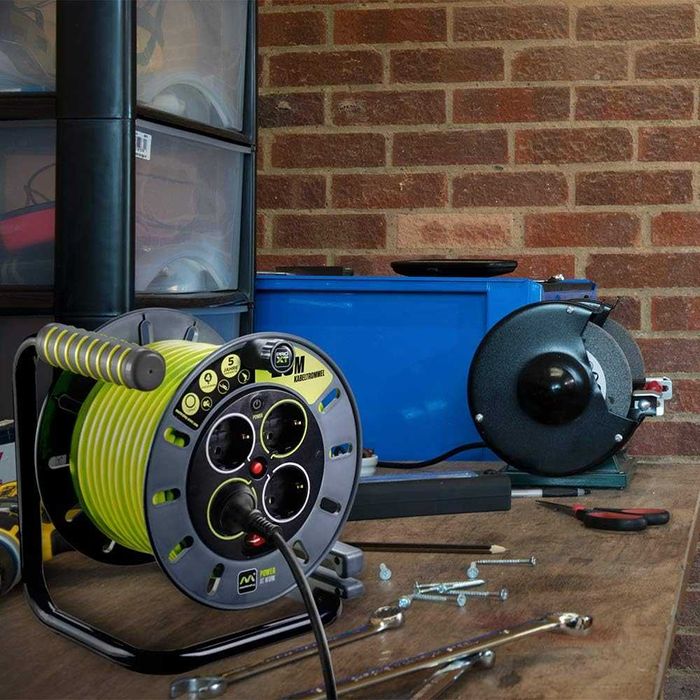 Masterplug Pro-XT Tambur cablu prelungitor 50m, 4pz protecție termică