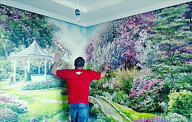 поклейка обоев .