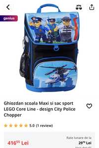 Ghiozdan scoala LEGO - City Police Chopper