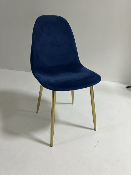 Синий стул велюр