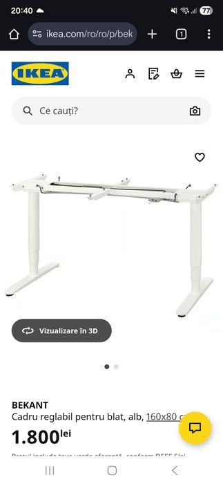 Cadru electric Bekant pentru birou nou ne folosit
