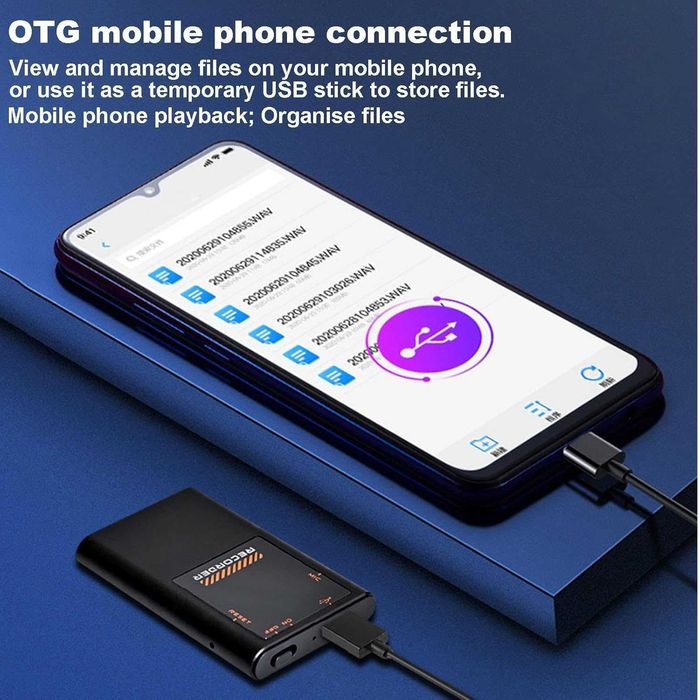 Дигитален диктофон M11 с метален корпус, FM радио и гласово активиране