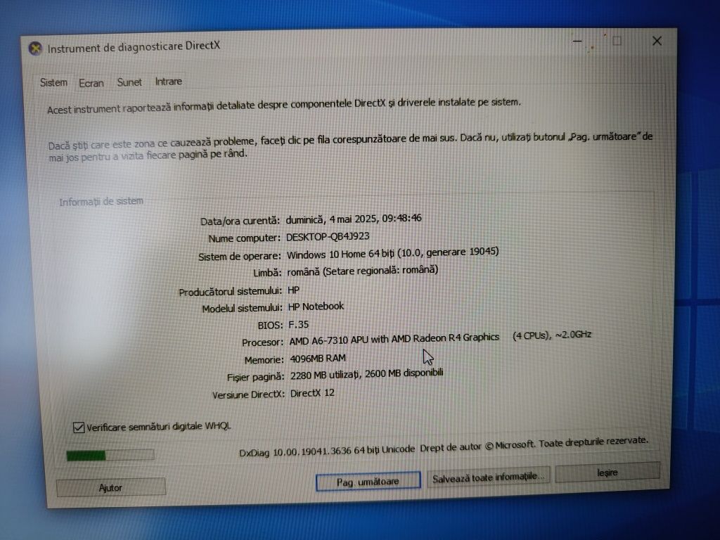 Laptop HP 17,3 inch/ AMD A6-7310 / 4 GB RAM / ssd 128 GB /