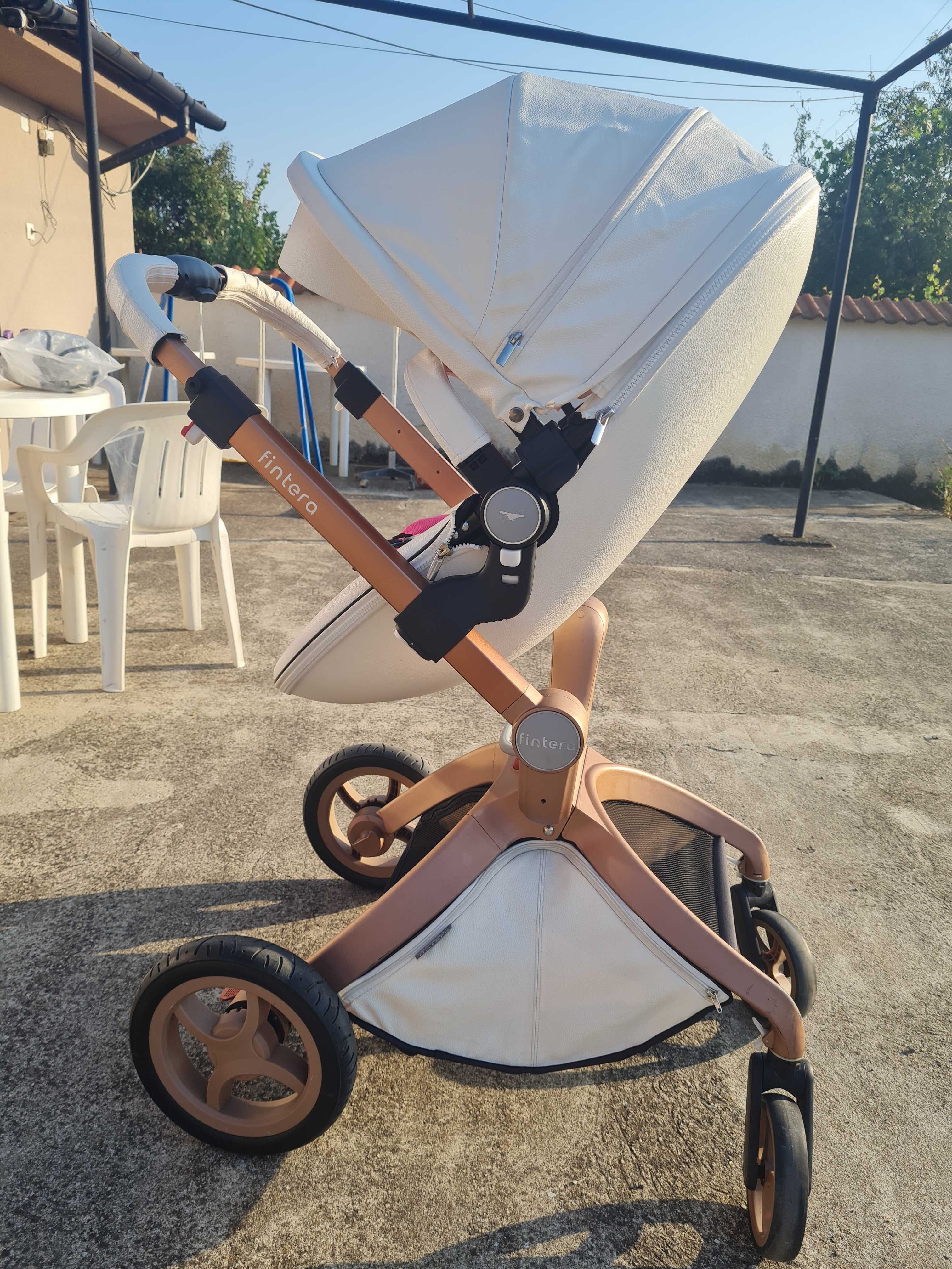 Бебешка количка FINTERA DELUXE, модел 2 В 1, Еко кожа