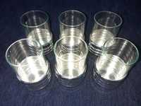 Ретро комплет от 6 малки чашки чаши за алкохол ракия с метална основа