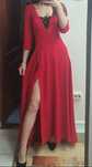Rochie de seara rosie cu slit