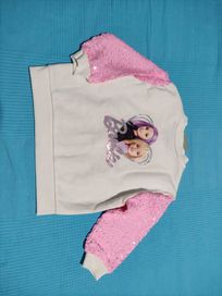 Детска жилетка HM Barbie 104см/ Детски розов суитшърт HМ