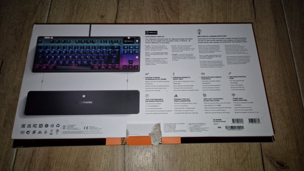 Steelseries Apex 7 tkl Rgb, полный комплект