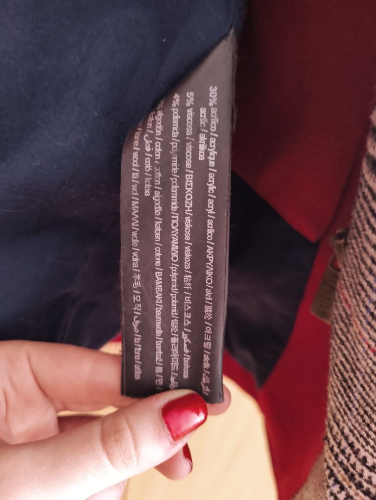 Palton de iarnă Pull&Bear bărbați roșu