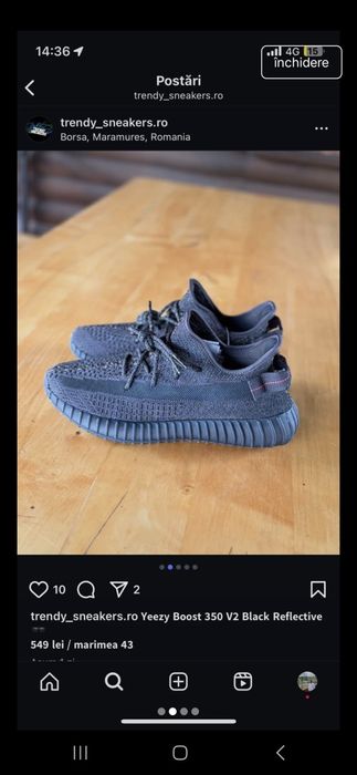 Yeezy boost 350 black reflective 43 ca noi