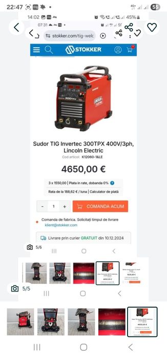 Invetor Lincoln Electric 300 TPX Tig/Wig Profesional