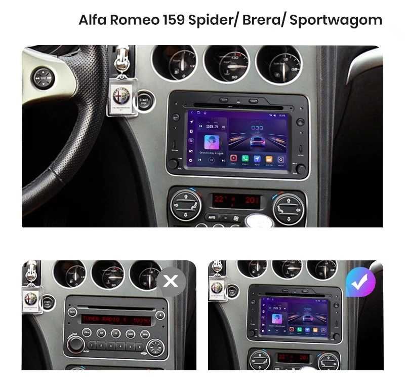 Navigatie Android Alfa Romeo 159 / Brera 2005-2013 2/6GB Ram