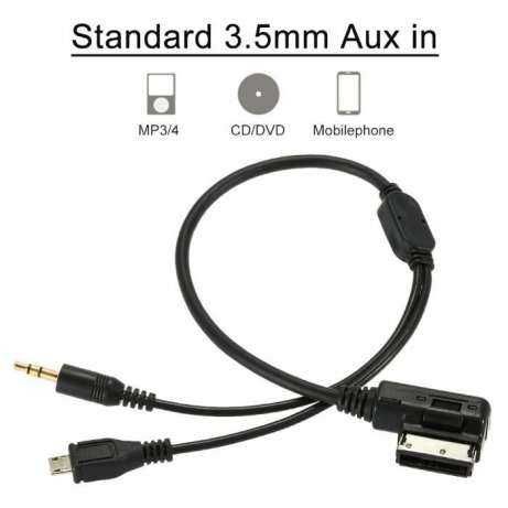 Cablu adaptor AMI-MMI Audi music interface la JACK si MICRO USB