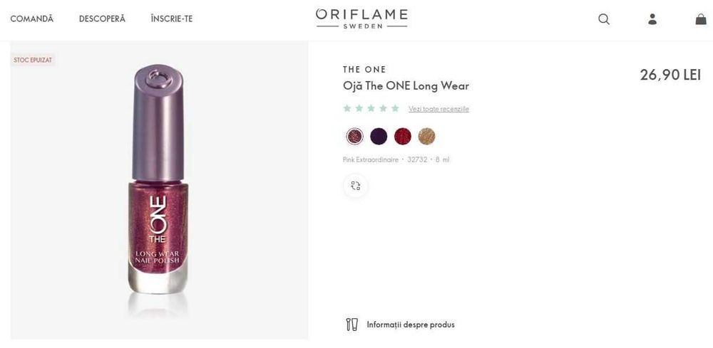 Kit 2 x Oje Oriflame The One Amethyst/Gunmetal + Ruj Avon Color trend