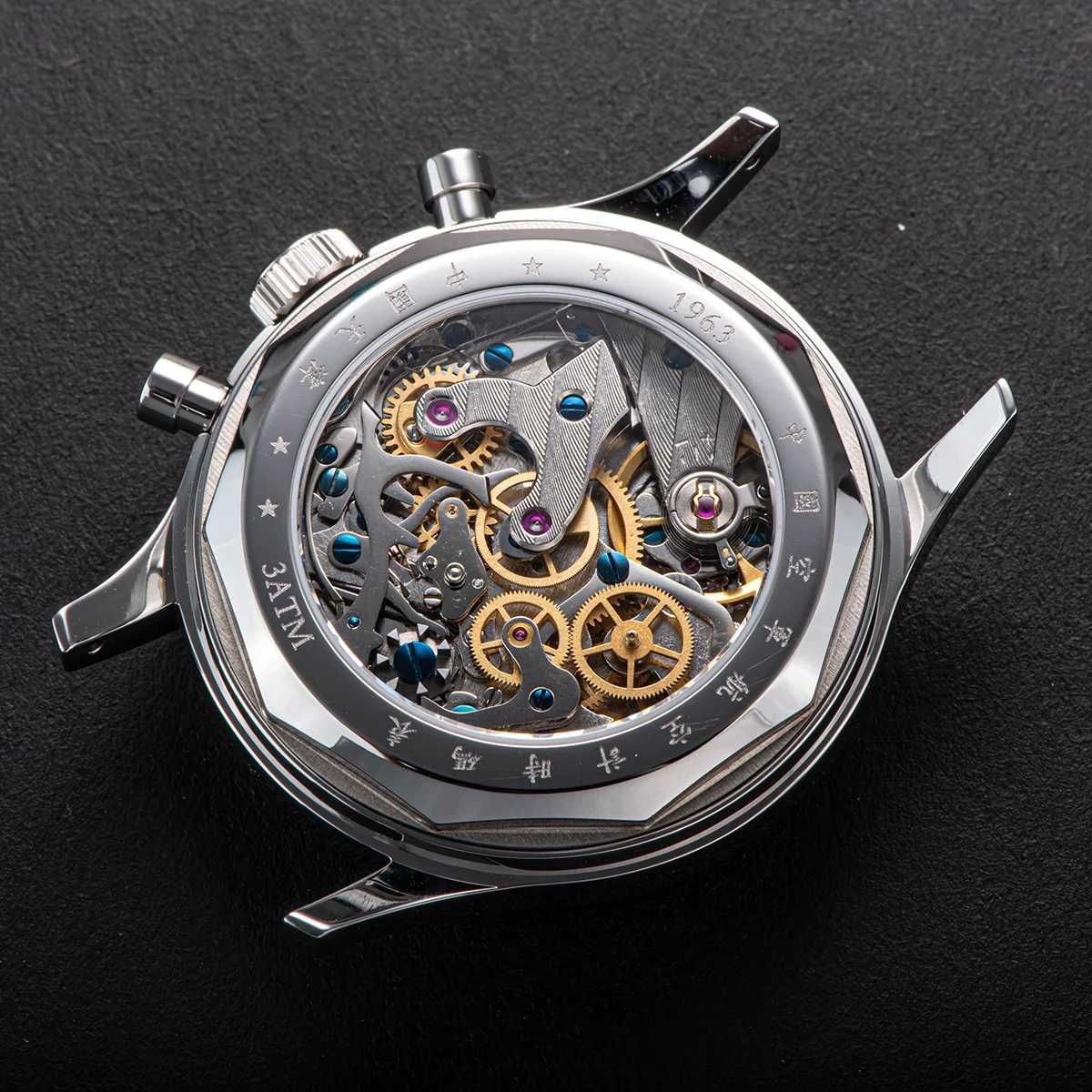 Ceas 38 mm Pilot Cronograf mecanic ST19 Seagull 1963
