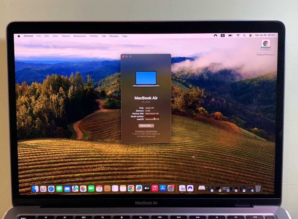 Macbook Air M1 перфектен 8GB ram, 256SSD