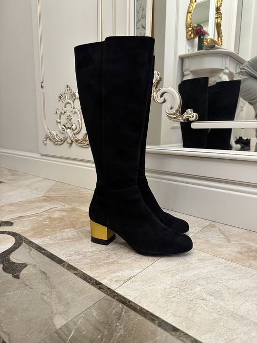 Замшевые сапоги Fendi демисезонные, оригинал