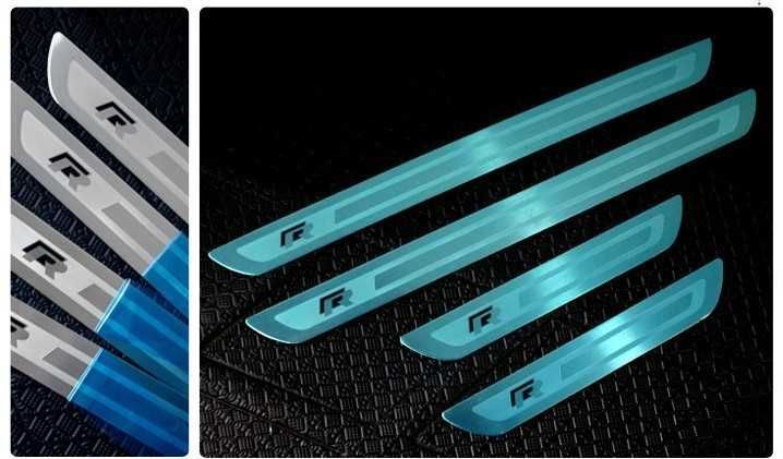 Set 4 ornament inox prag R-line pt gama VW,Audi,Skoda,Seat