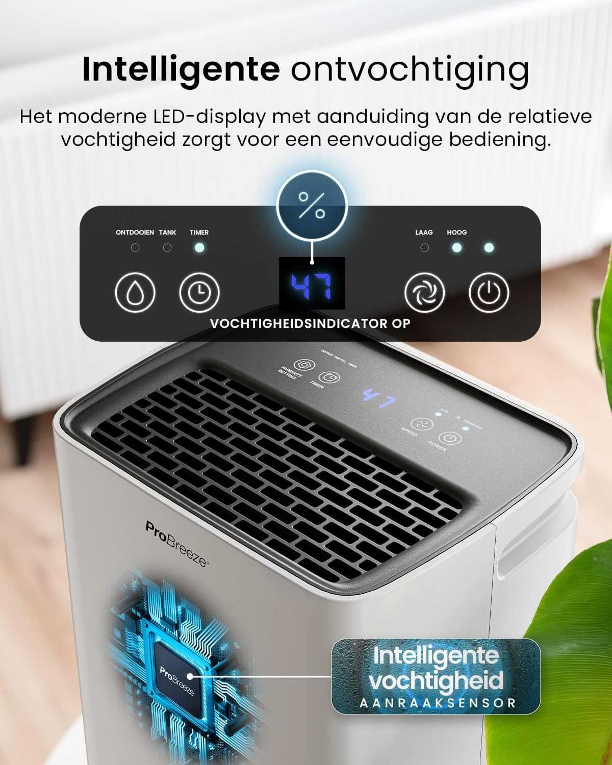 Влагоабсорбатор с дисплей за влажност и таймер  Pro Breeze