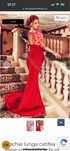 Rochie lunga catifea rosie si dantela la bust