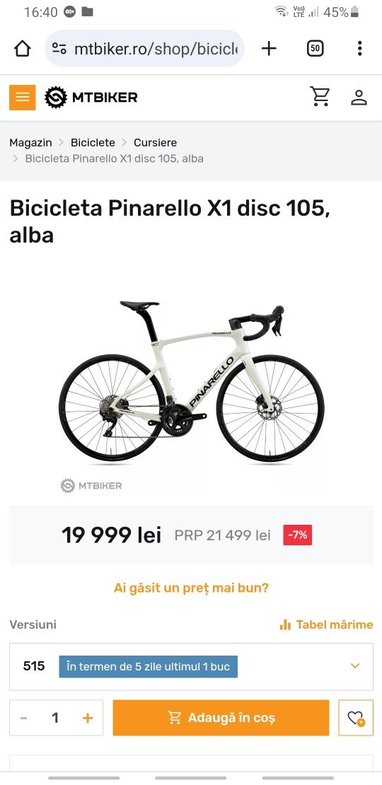 Bicicleta/cursiera disc/ciclocros/ carbon PINARELLO X1  2023