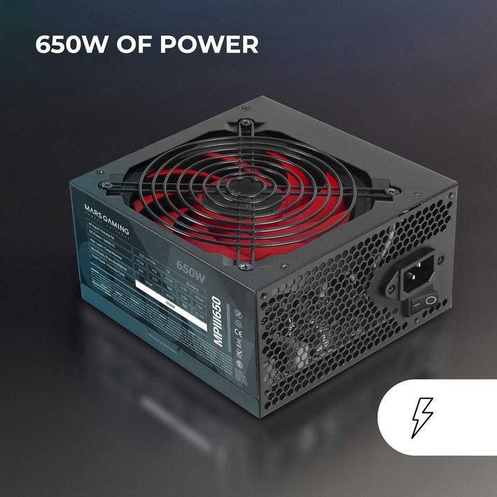Sursă PC Mars Gaming MPIII650, 650W ATX, resigilată, 2 ani garanție