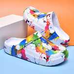 Papuci gen Crocs cu imprimeu multicolor