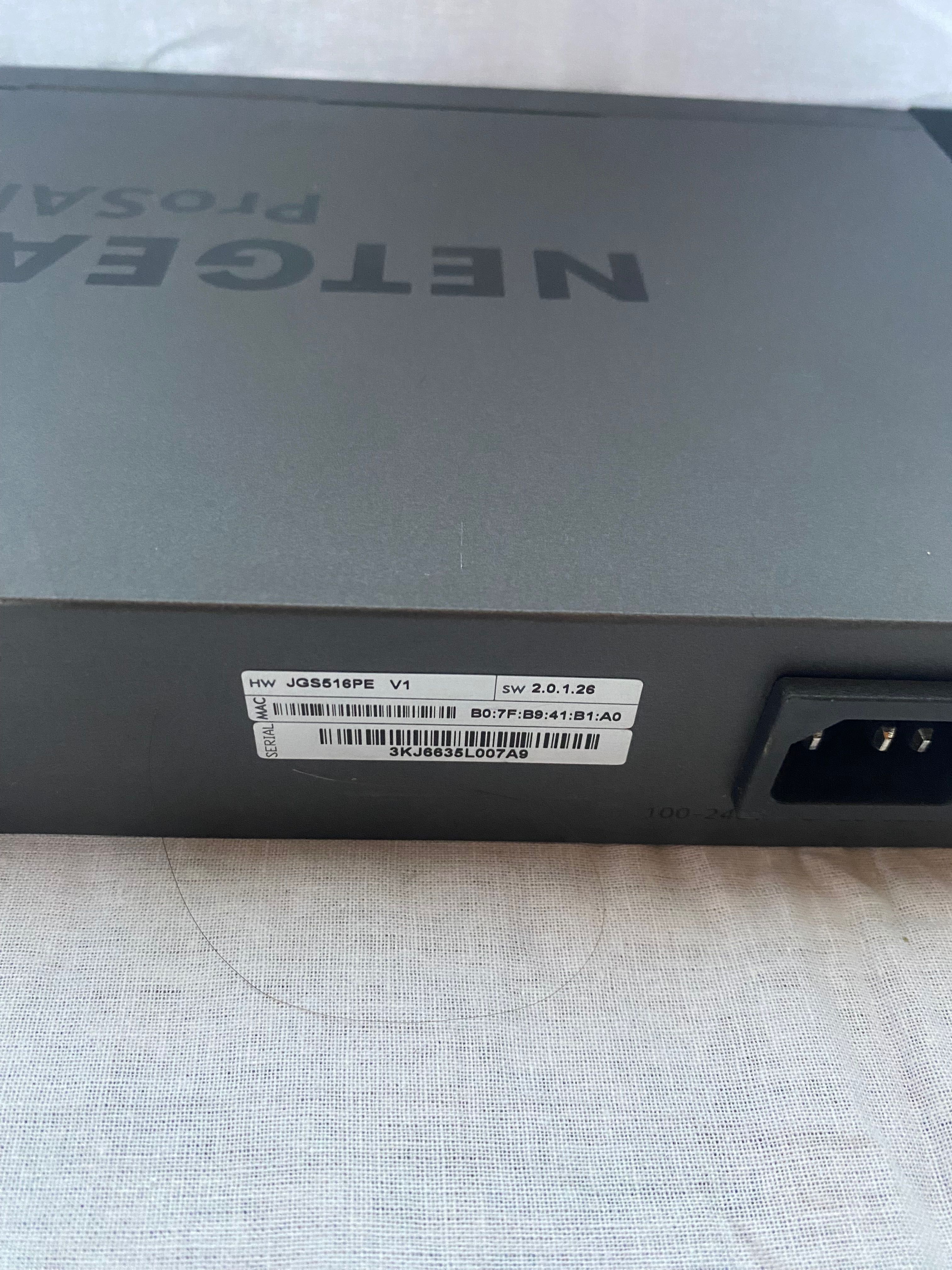 Mрежов комутатор NETGEAR ProSafe Plus Switch, модел JGS516PE.
