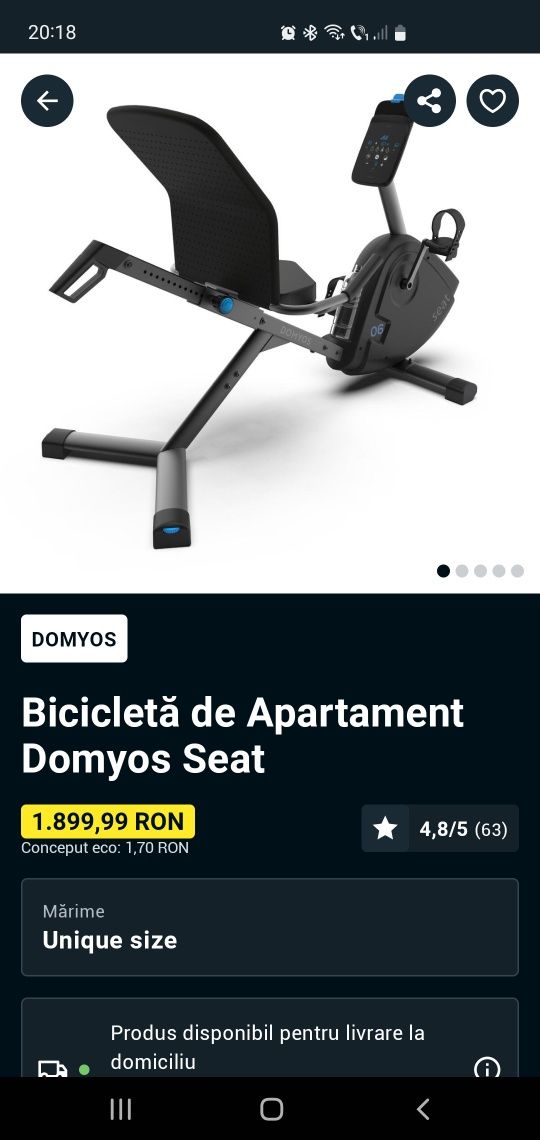 Biciclet fitness camer Domyos Decathlon