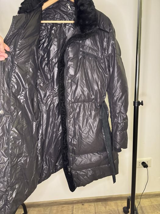 Geaca cu puf si blanita de iepure