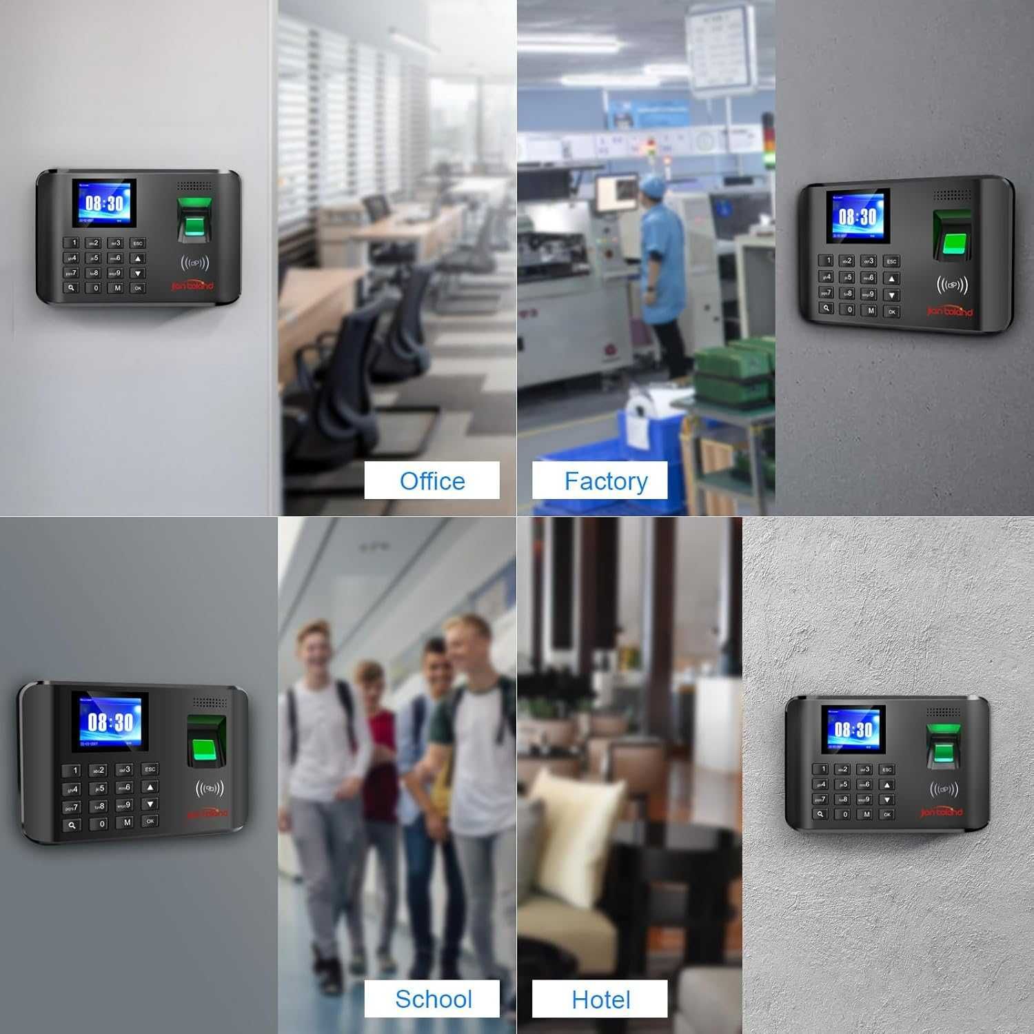 JIAN BOLAND A5 Часовник за служители, Пръстови отпечатъци, RFID и PIN