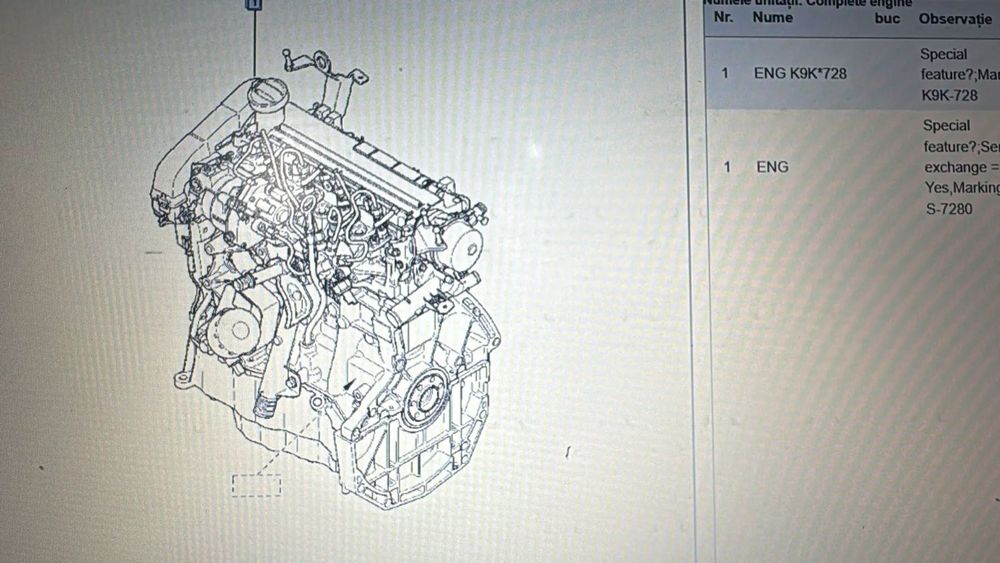 MOTOR 1.5 DCI RENAULT MEGANE 2  K9K728