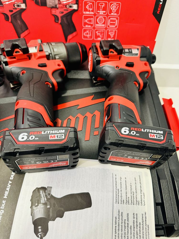 Set Milwaukee M12 FPP2A2-602X, FPD2,FID2, impact+filetanta baterie 6ah