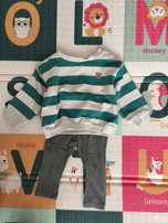 Set pulover si pantaloni kaki - 9 - 12 luni
