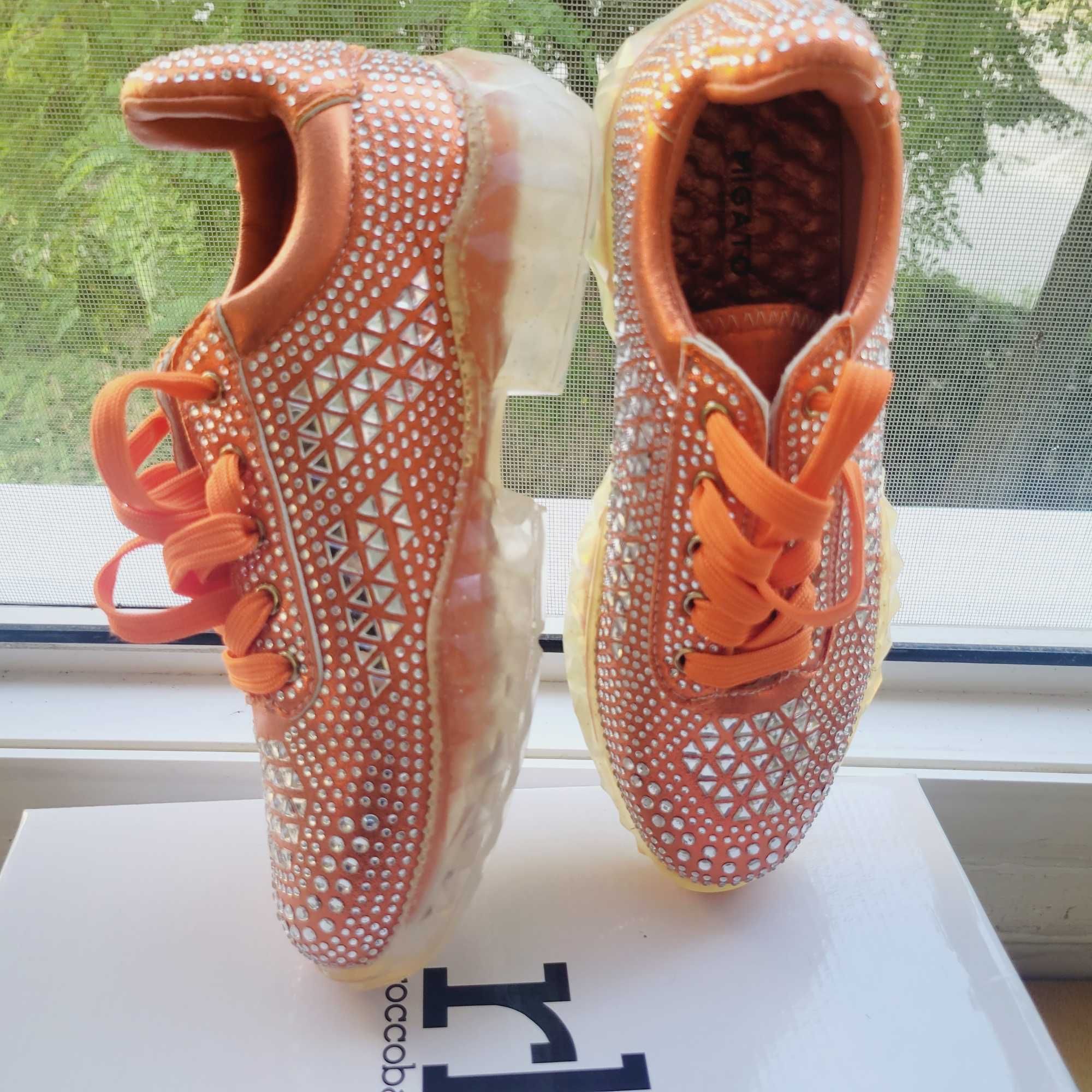 Adidași Sneakers dama Cristale Noi 38 Portocalii