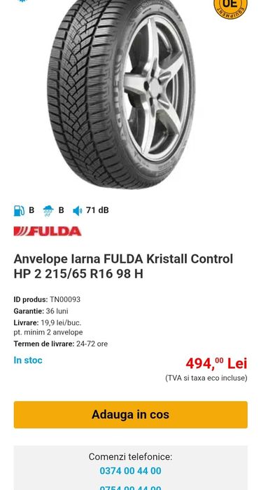 Set 4 Anvelope 215-65-16 M+S ca NOI au DOT 4623 cu Jante de Tiguan