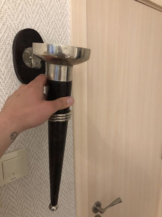 Стенен свещник дърво-метал