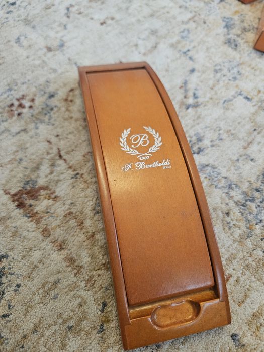 Луксозна дървена кутия с химикал и молив  F.Bartholdi-Italy